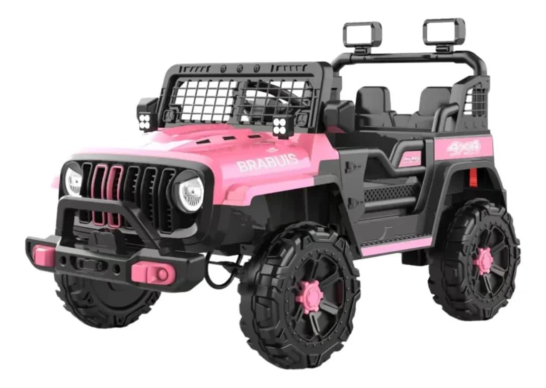 Jeep Infantil A Batería Mega Baby De 6v Con Control Remoto Bluetooth Rosa