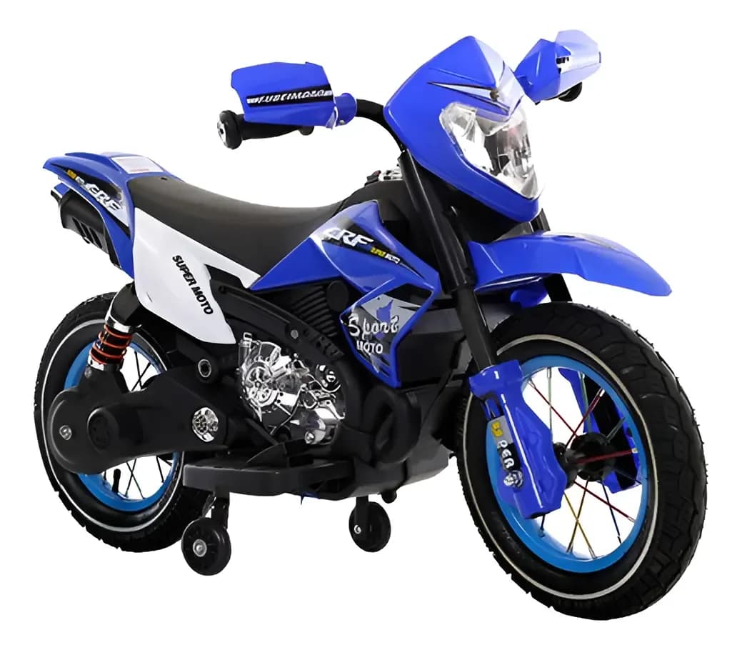 Moto Cross Nene Electrica A Bateria 6v 7278 Babymovil Full Color Azul