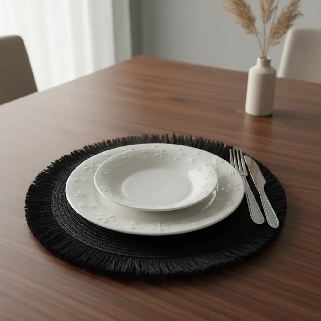 Pack X 6 Individuales De Mesa Redondos Rusticos 38cm Deco