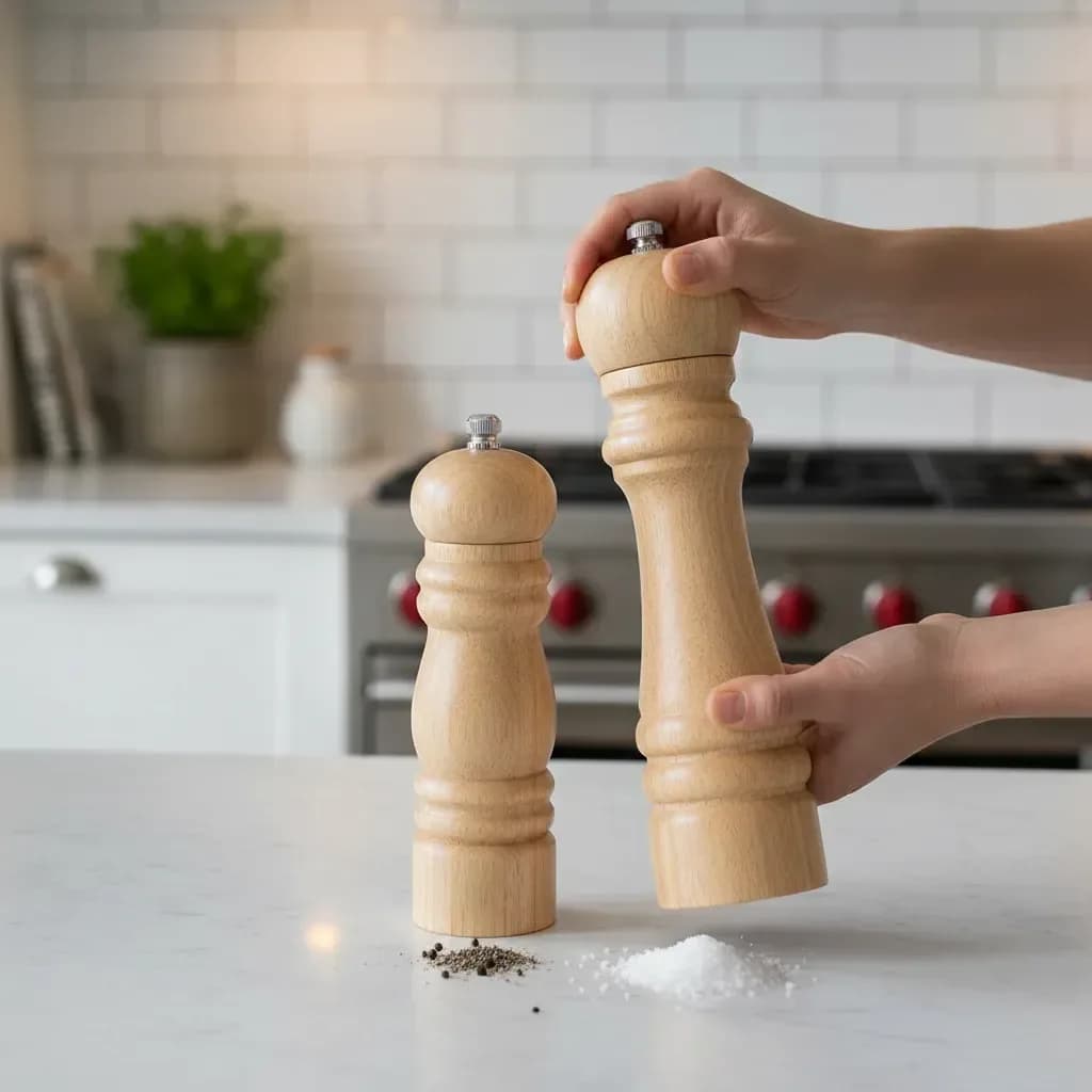 Set 2 Salero Pimentero De Madera Ms Cocina Gormet 15 20 Cm