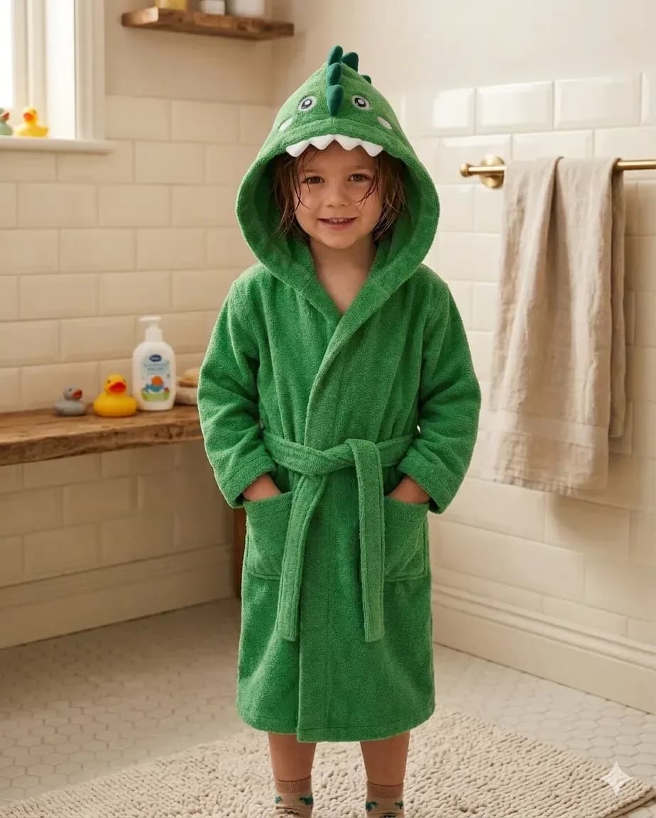 Bata Baño Toalla Infantil Con Capucha Mini Zoo
