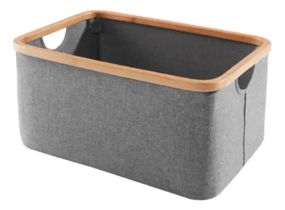 Organizador De Ropa Canasto Cajon Bambu Tela 54*33*29cm