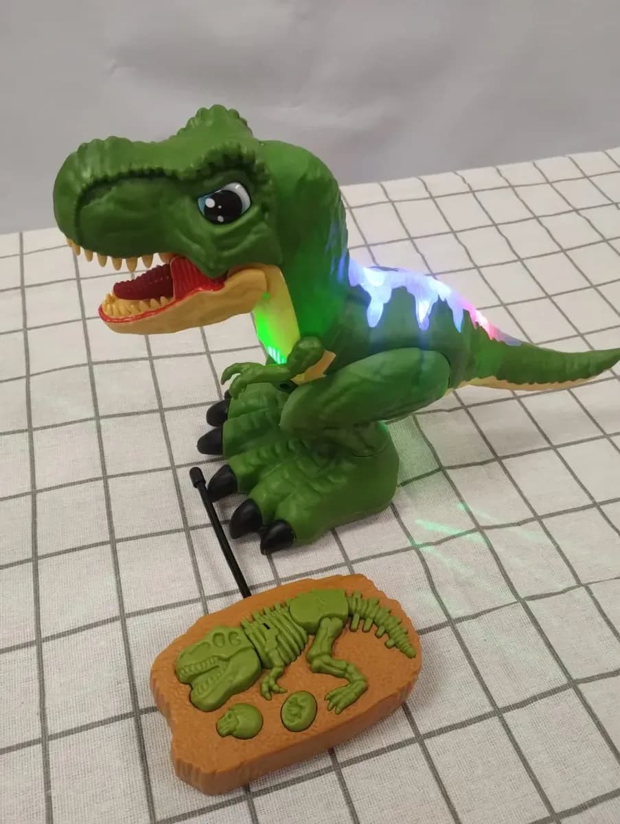 Dinosaurio Juguete Radio Control Remoto Gira 360 Luz Sonido