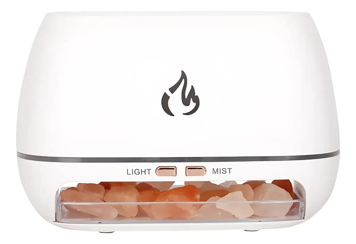 Difusor Aroma Con Roca De Sal Luces De Colores Humificador