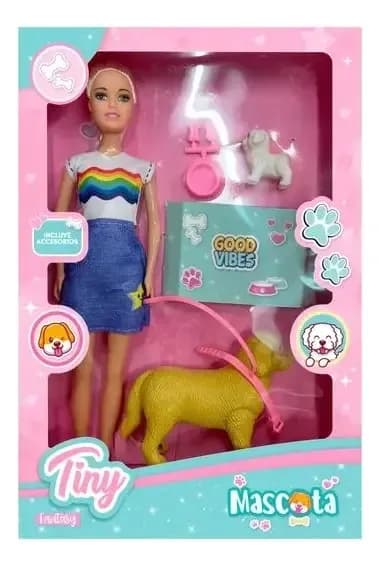 Juguete Muñeca 30cm Tiny Mascota Perrito Accesorios