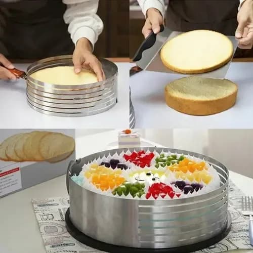 Molde Para Cortar Bizcocho Acero Inox Repostería 24 - 30 Cm Color Plateado