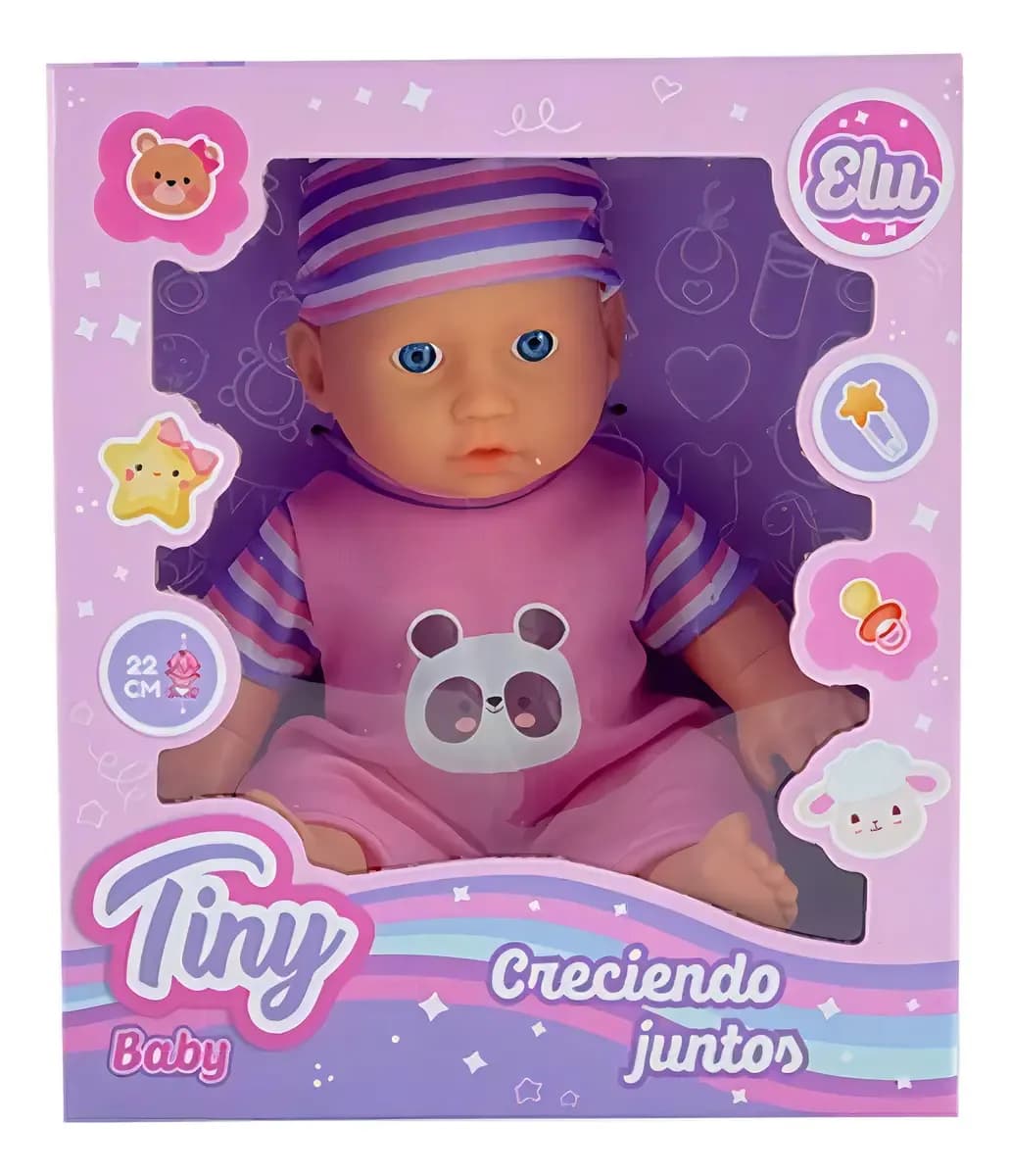 Bebe Bebote Tiny Elu Cuerpo Plástico Con Ropa Juguete 22cm