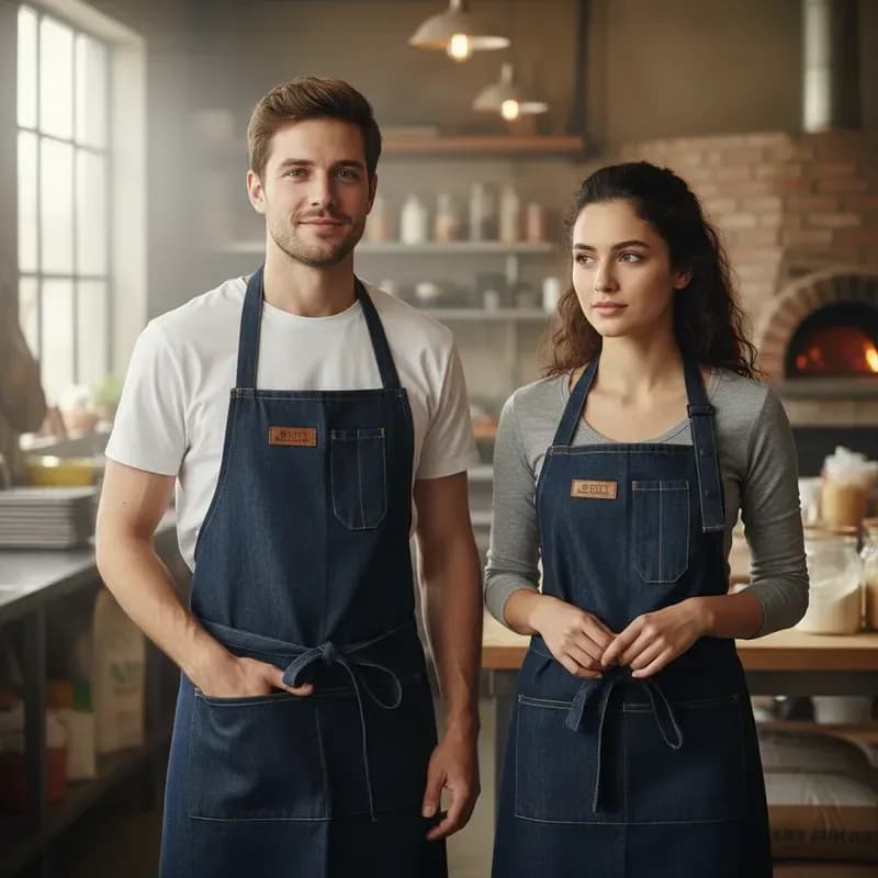 Delantal Unisex Jean Gastronomico Cocina Barberia Asador
