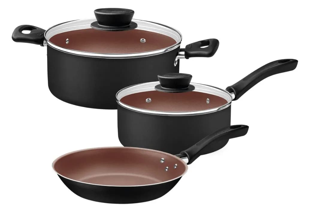 Batería 3 Pzs Cocina Linz Ollas Tramontina Aluminio Starflon