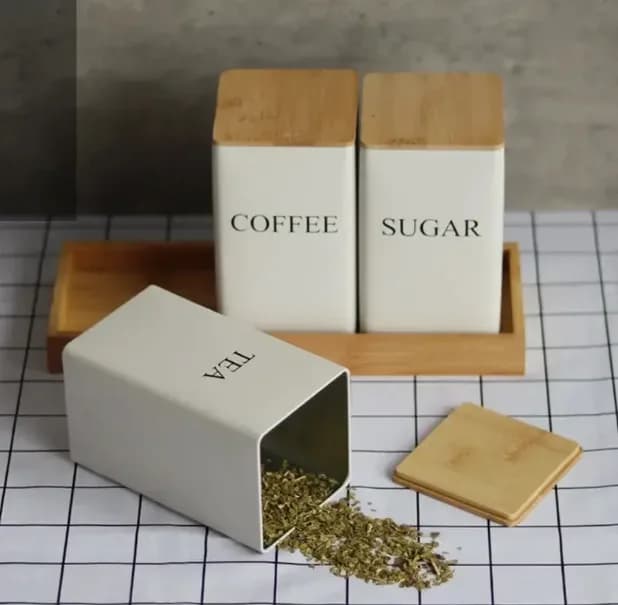 Lata De Almacenamiento Para Té, Café Y Azúcar, Hierro Nórdic