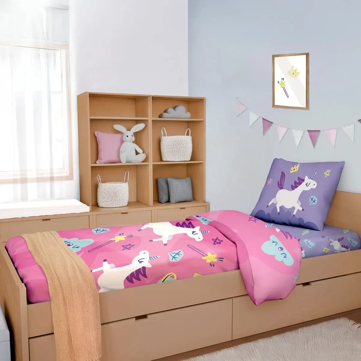 Juego De Sábanas Infantil 3 Piezas Twin Size Unicornio
