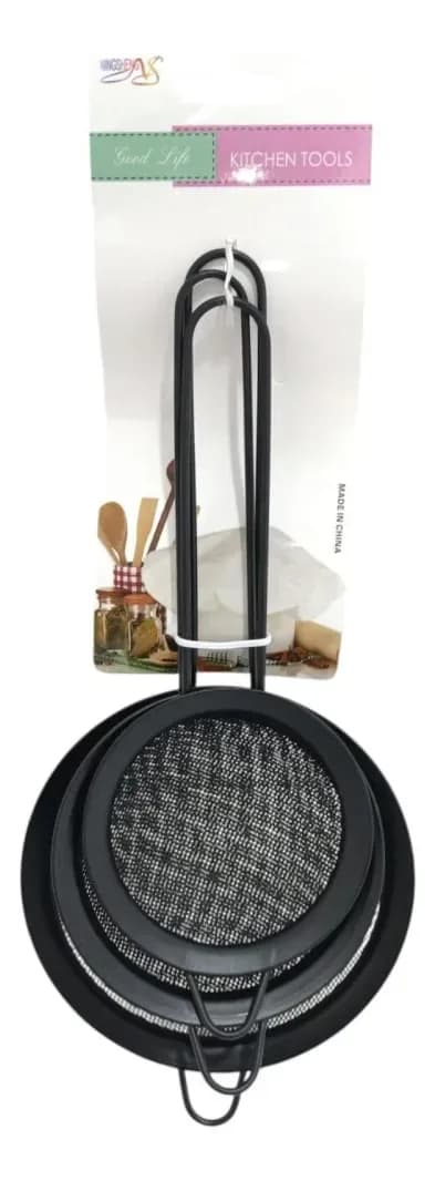 Set X3 Coladores Tamizador De Cocina Malla Acero