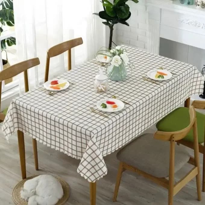 Mantel Mesa Rectangular Simil Lino Cuadrille