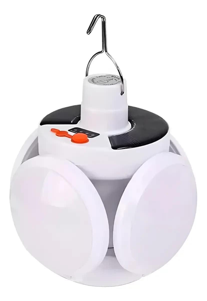 Lampara Colgante Recargable Usb Luz Solar 5 Modos Estructura Blanco