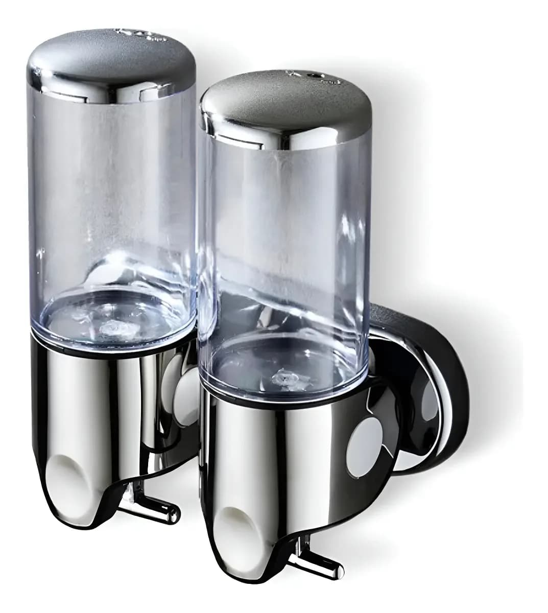 Dispenser Recargable Doble Pared Shampo Jabon 500 Ml X2 Color Transparente