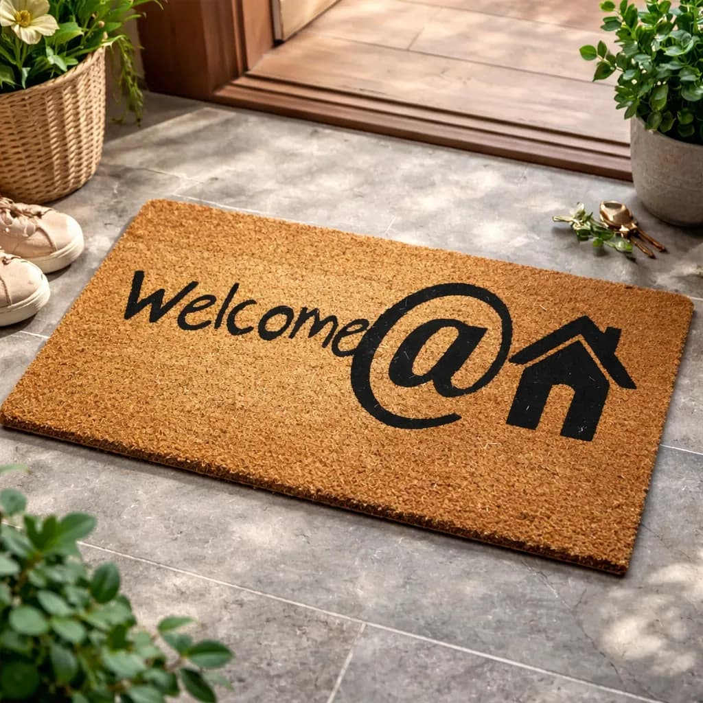 Alfombra Felpudo De Entrada 60x40 Fibra De Coco Goma Grueso