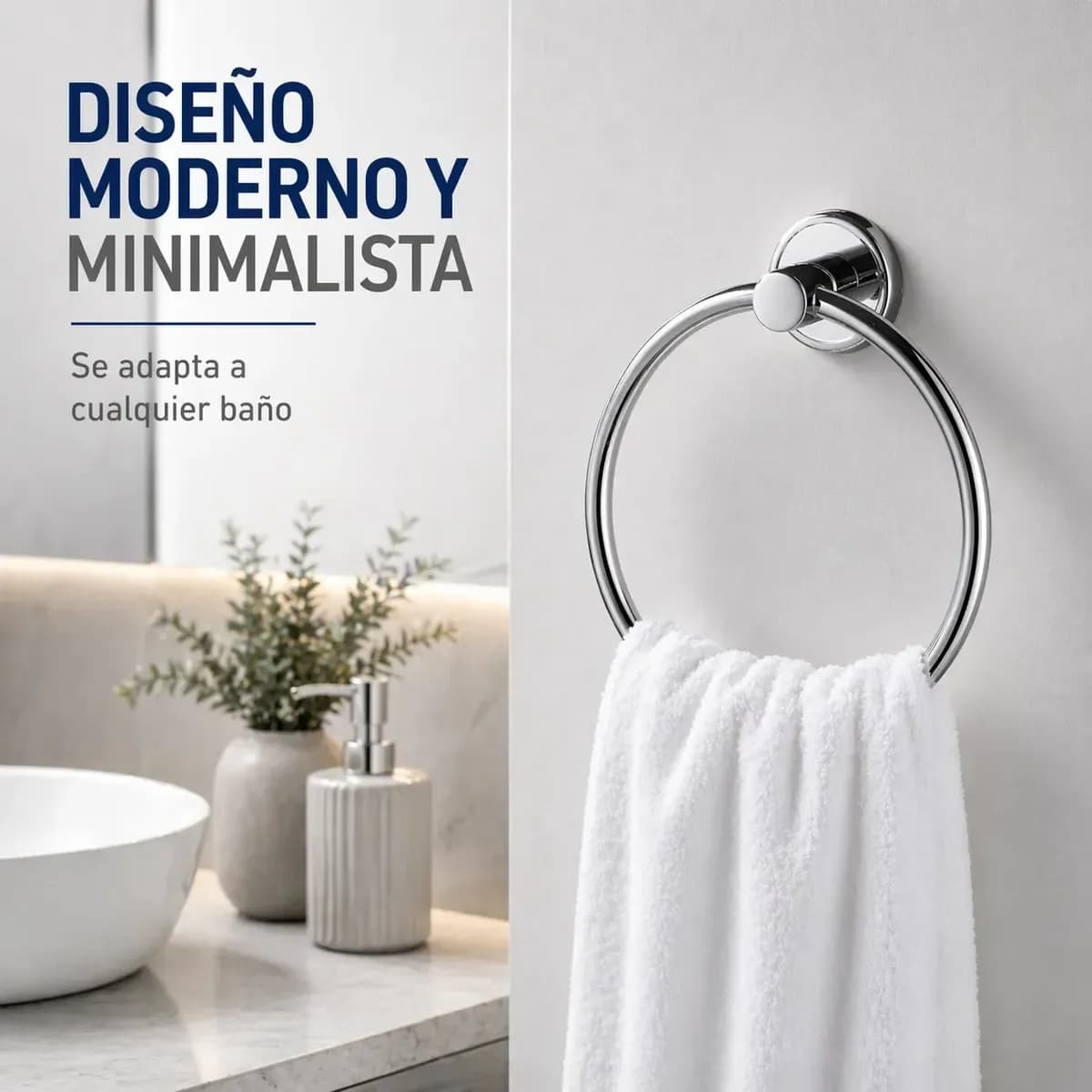 Porta Toalla Aro Acero Inoxi Accesorio Baño