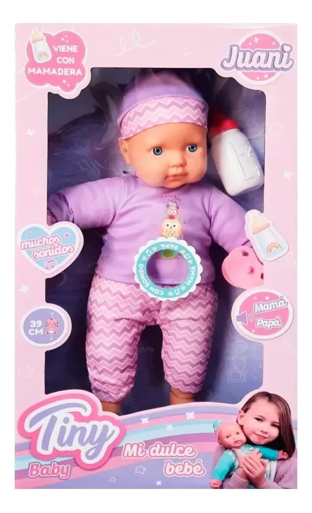 Tiny Baby Mi Dulce Bebe Juani 39 Cm Con Sonidos