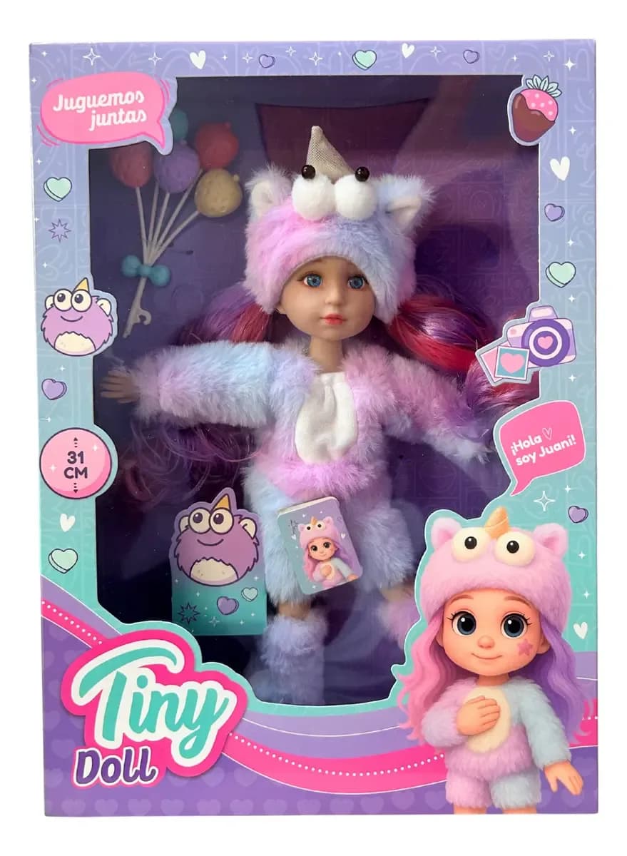 Muñeca Tiny Doll 31 Cm Juani C/disfraz Sombrero Y Accesorios