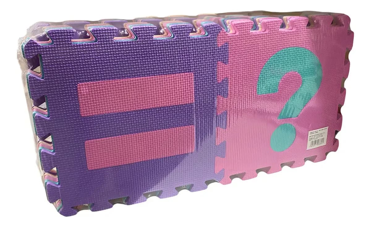 Piso Encastrable Goma Eva 27 Piezas Letras Números Pastel Baby Gus 30cm