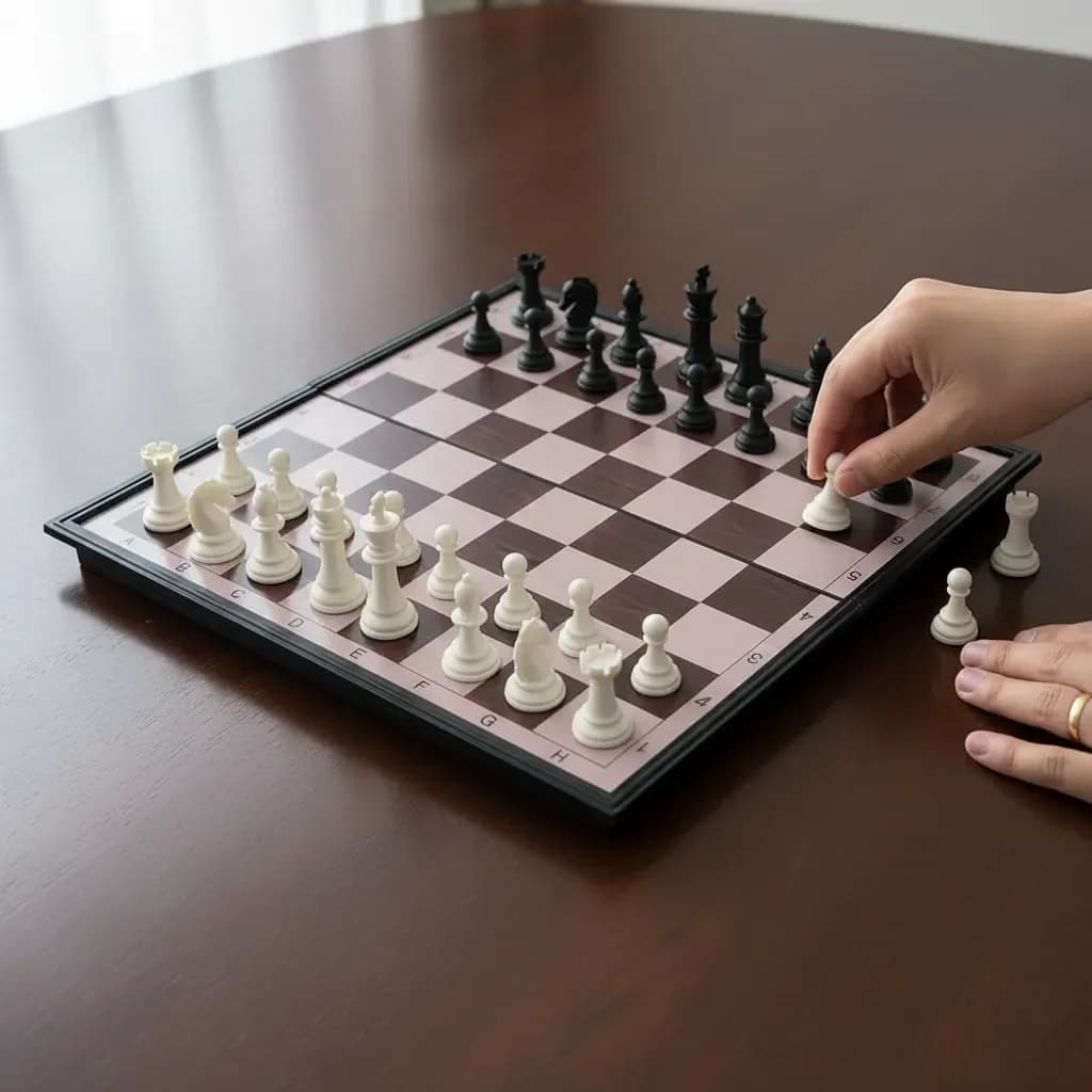 Juego De Mesa Ajedrez Magnético Plegable 30x30cm