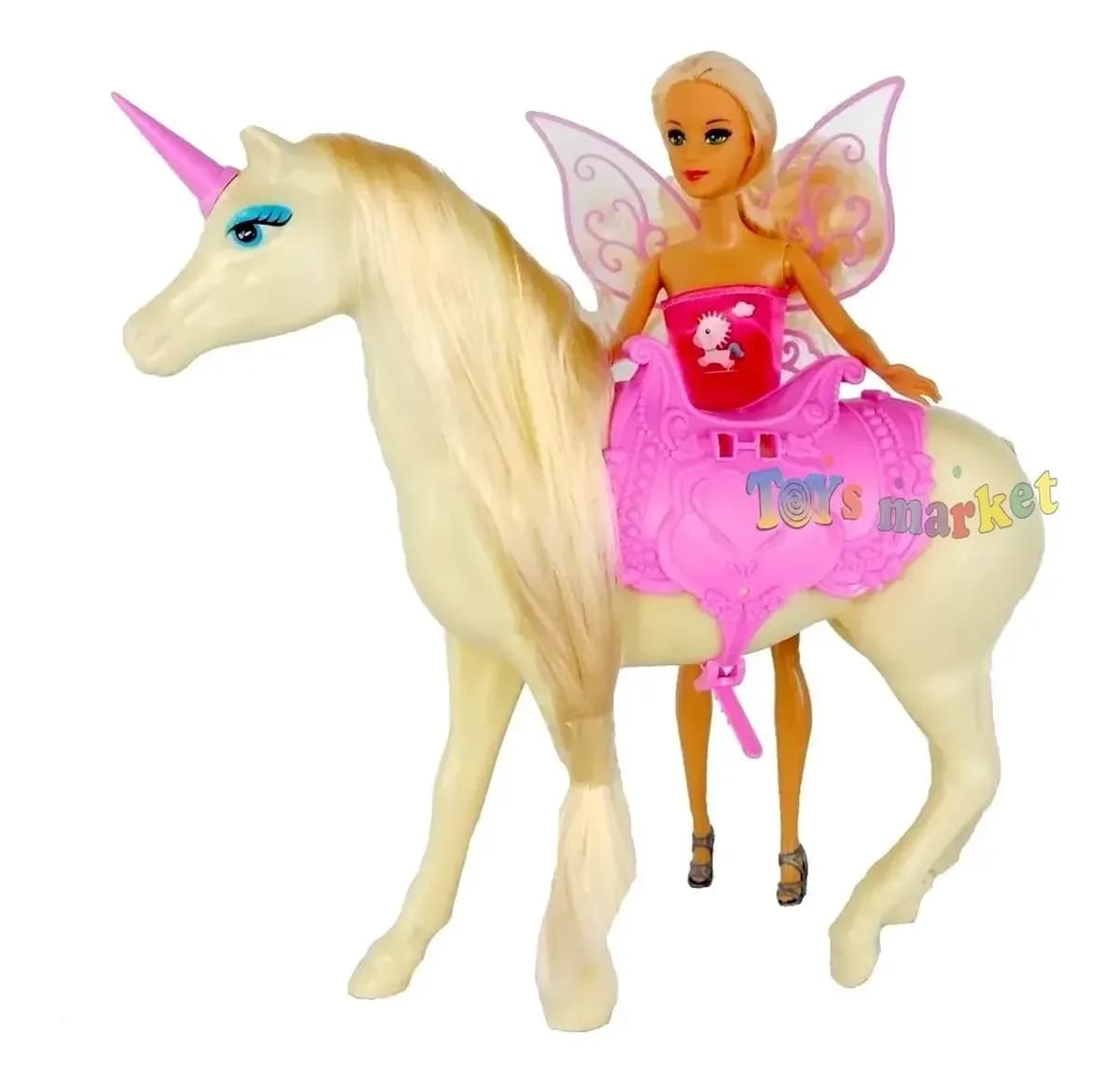 Muñeca Kiara Hada Y Su Unicornio Poppi Articulada 28cm Plástico