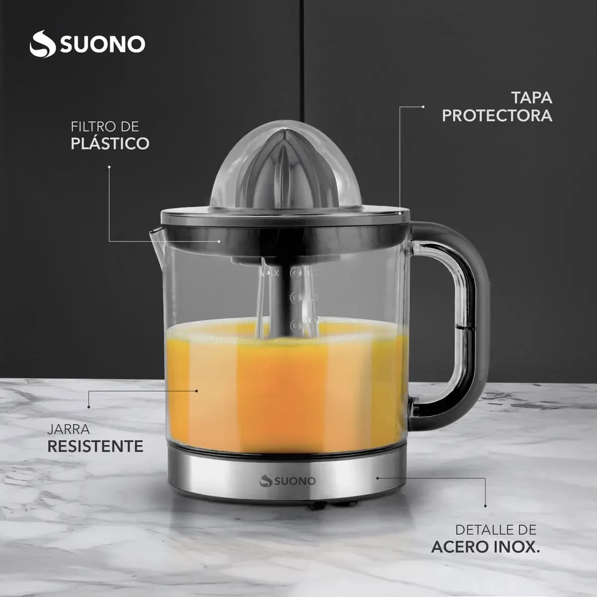 Exprimidor De Jugos Eléctrico Suono Pico Vertedor 1.2l