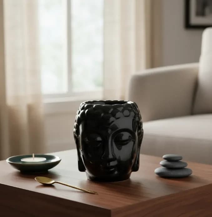Hornito Buda Cabeza De Ceramica Para Aceites Aromaticos